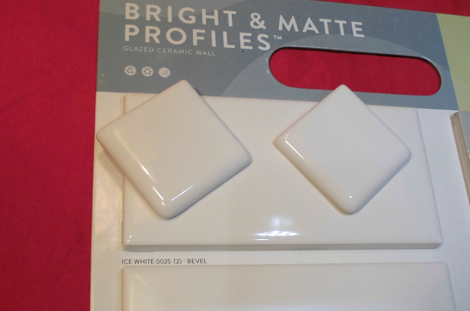 2 pcs. *Glossy Ice White* 2″ X 2″ X 5/16″ Ceramic Surface Bullnose Corner Tiles