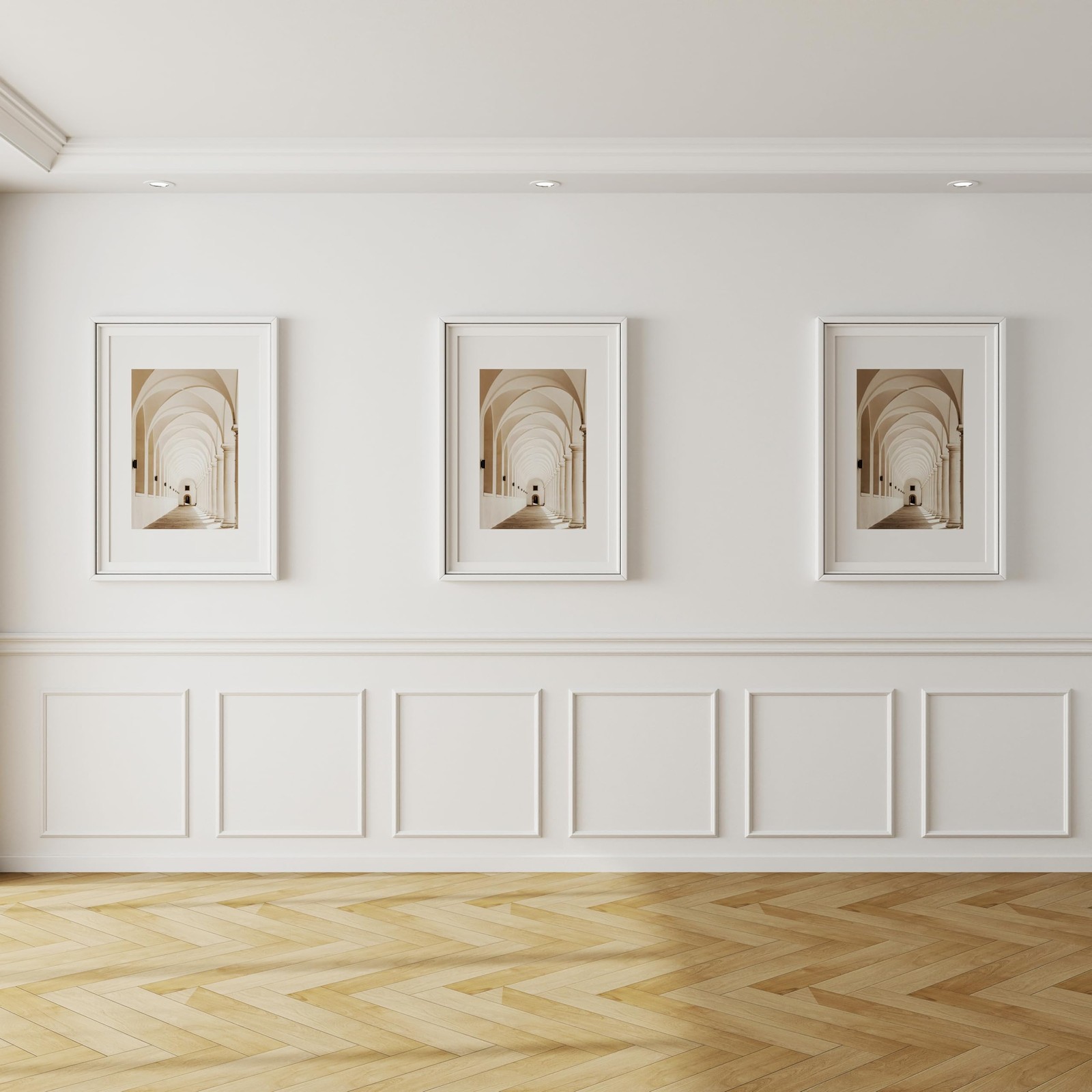 White Peel & Stick PreCut Picture Frame Accent Wall Molding Wainscoting Kit