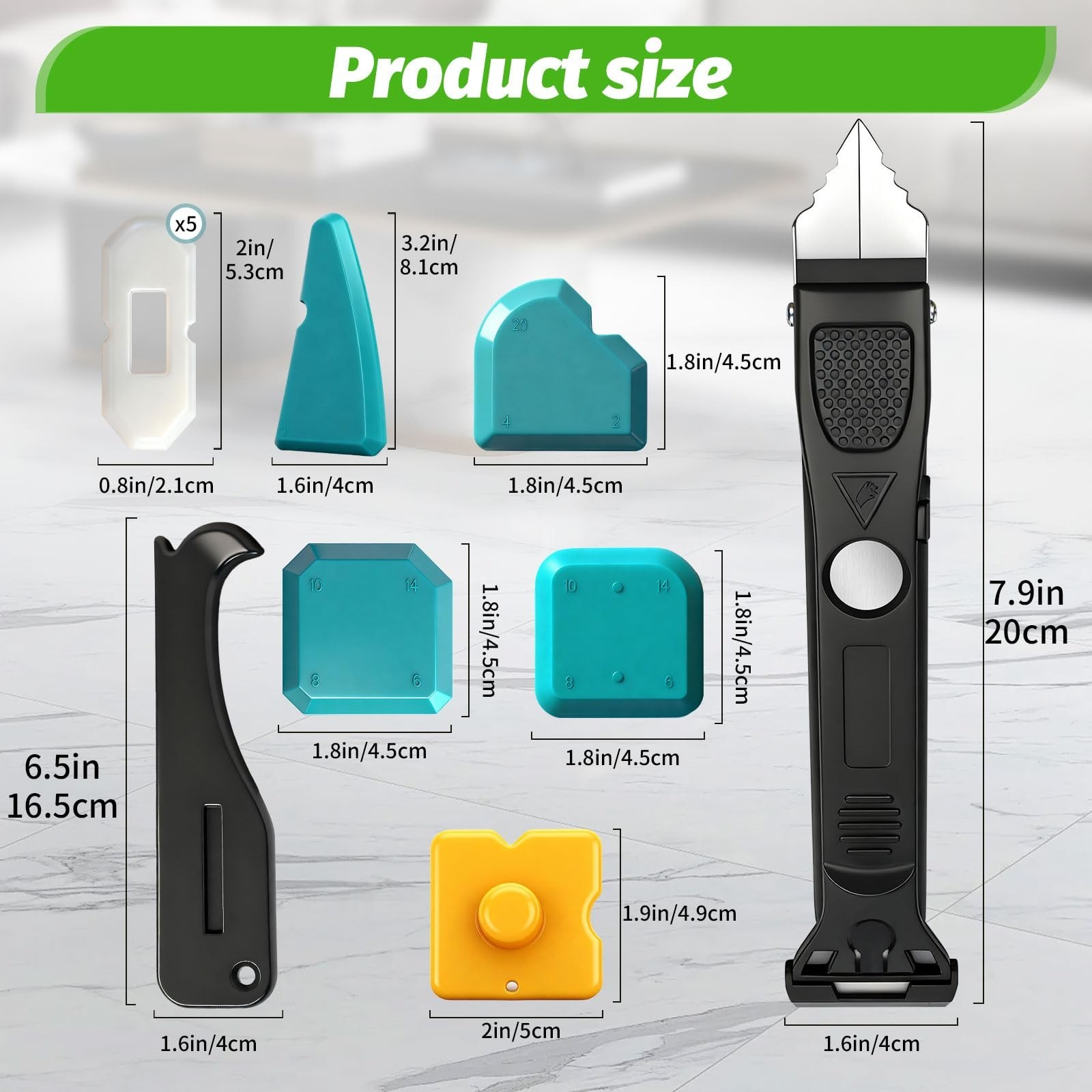 6 in 1 Silicone Caulking Tool Kit Caulking Grout Removal Sealant Finishing To…