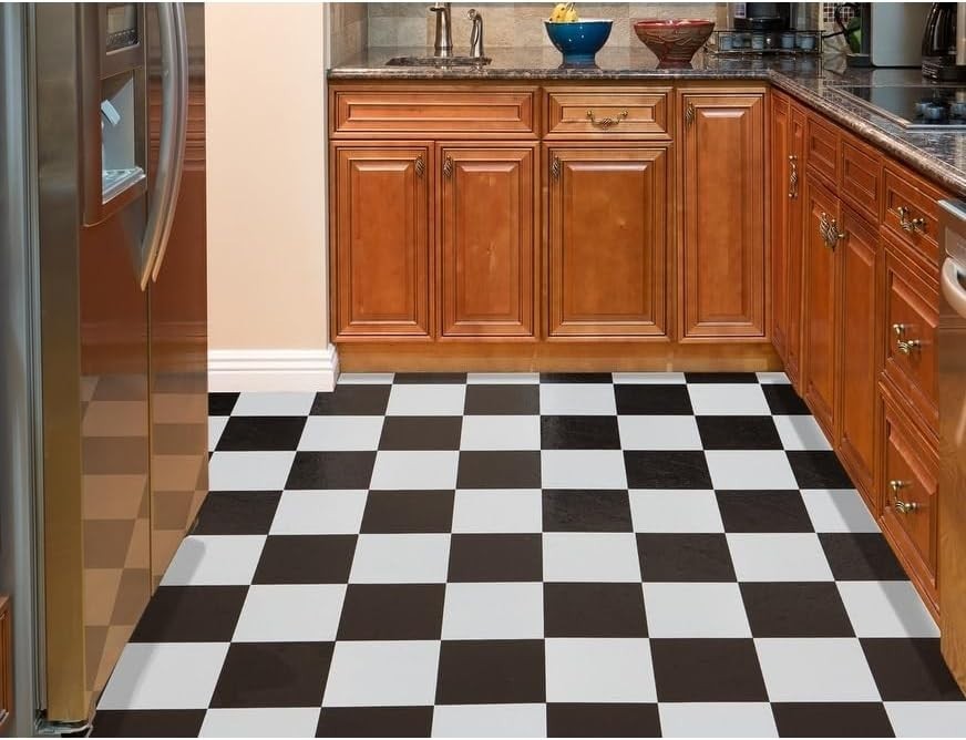 Durable Sterling 12″x12″ Vinyl Floor Tiles – 45 Tiles, Water & Stain Resistant