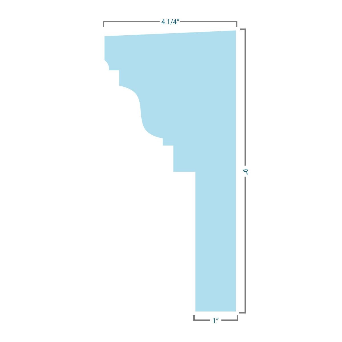 Ekena Millwork 35″ Bottom Width x 41 1/4″ Top Width x 9″H x 1″P Crosshead