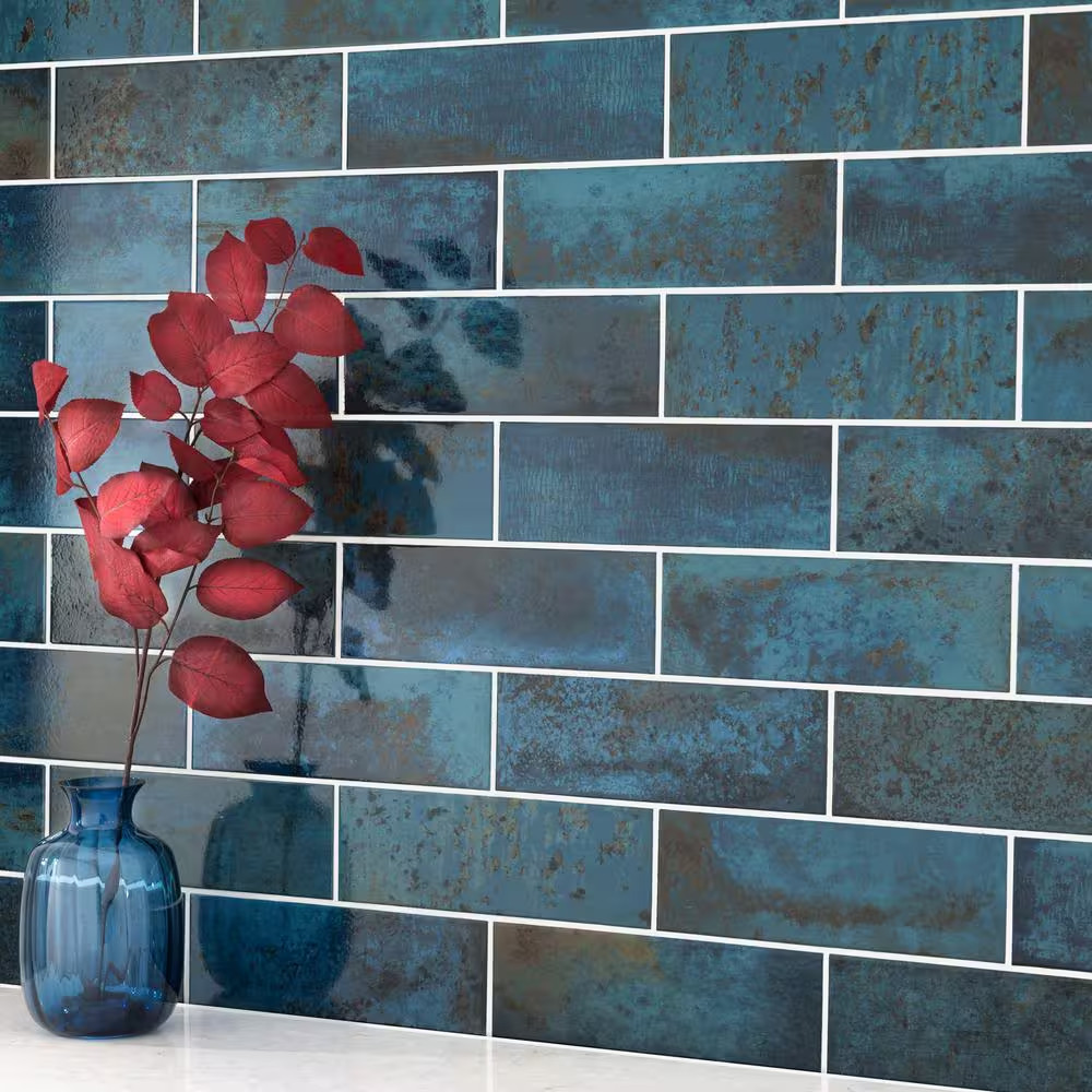 Marina Cobalt 4 In. X 12 In. Glossy Ceramic Subway Wall Tile (11.22 Sq. Ft. / Ca
