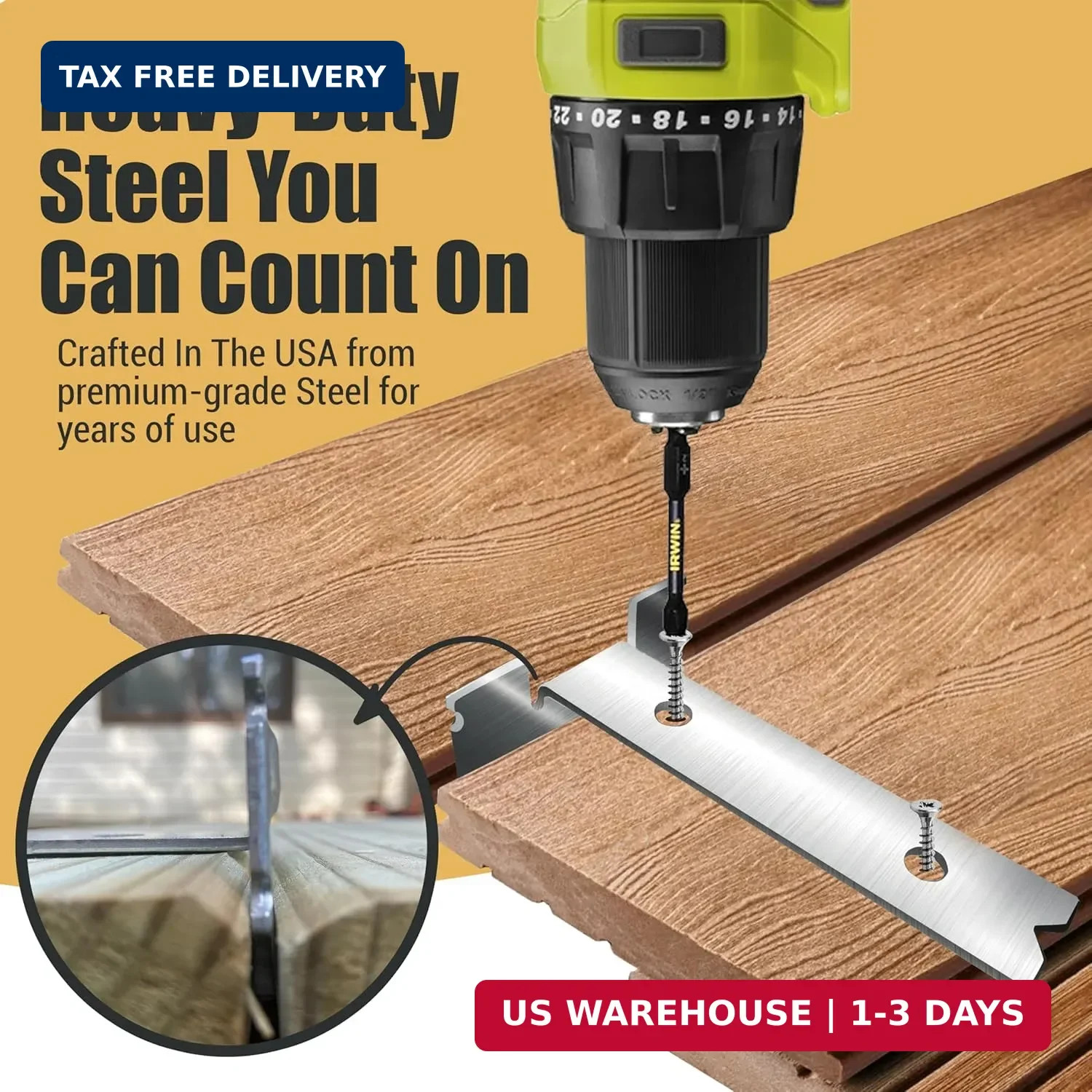 Steel Deck Spacing and Fastening Tool 3 Pack for Use with 5-1/2 Inch Deck Boards