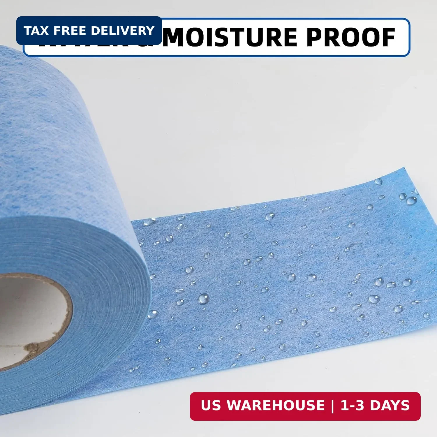 Shower Waterproofing Membrane Roll, 5 in x 50 Ft, 21 Sq Ft, 20 Mil | Blue HDPE r