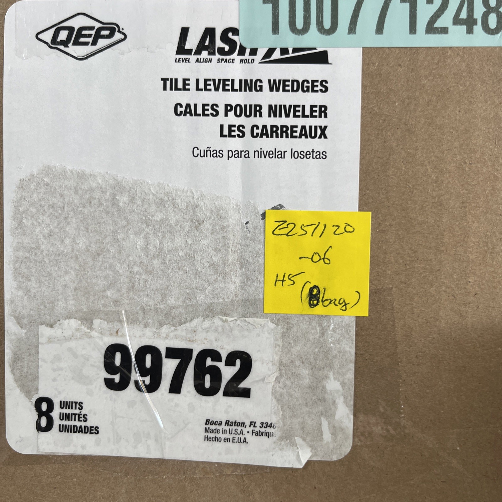 QEP LASH XL Yellow .54 in. W Plastic Wedges Tile Leveling System (8BAG of 100pk)