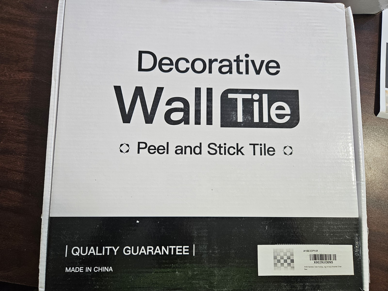 10-Pack Peel and Stick Stainless Metal Backsplash Tile Bath Kitchen Mosaic