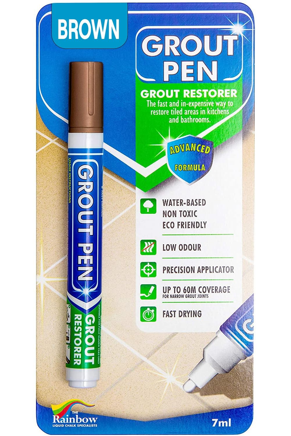 Grout Pen Brown Tile Paint Marker: Waterproof Paint, Narrow Tip