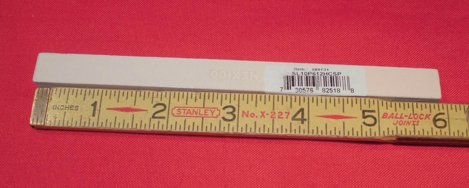 1 pc. *Gloss White #SL10* Ceramic Tile; Pencil – Liner – Sizzle; 1/2″ X 6″ A.O.