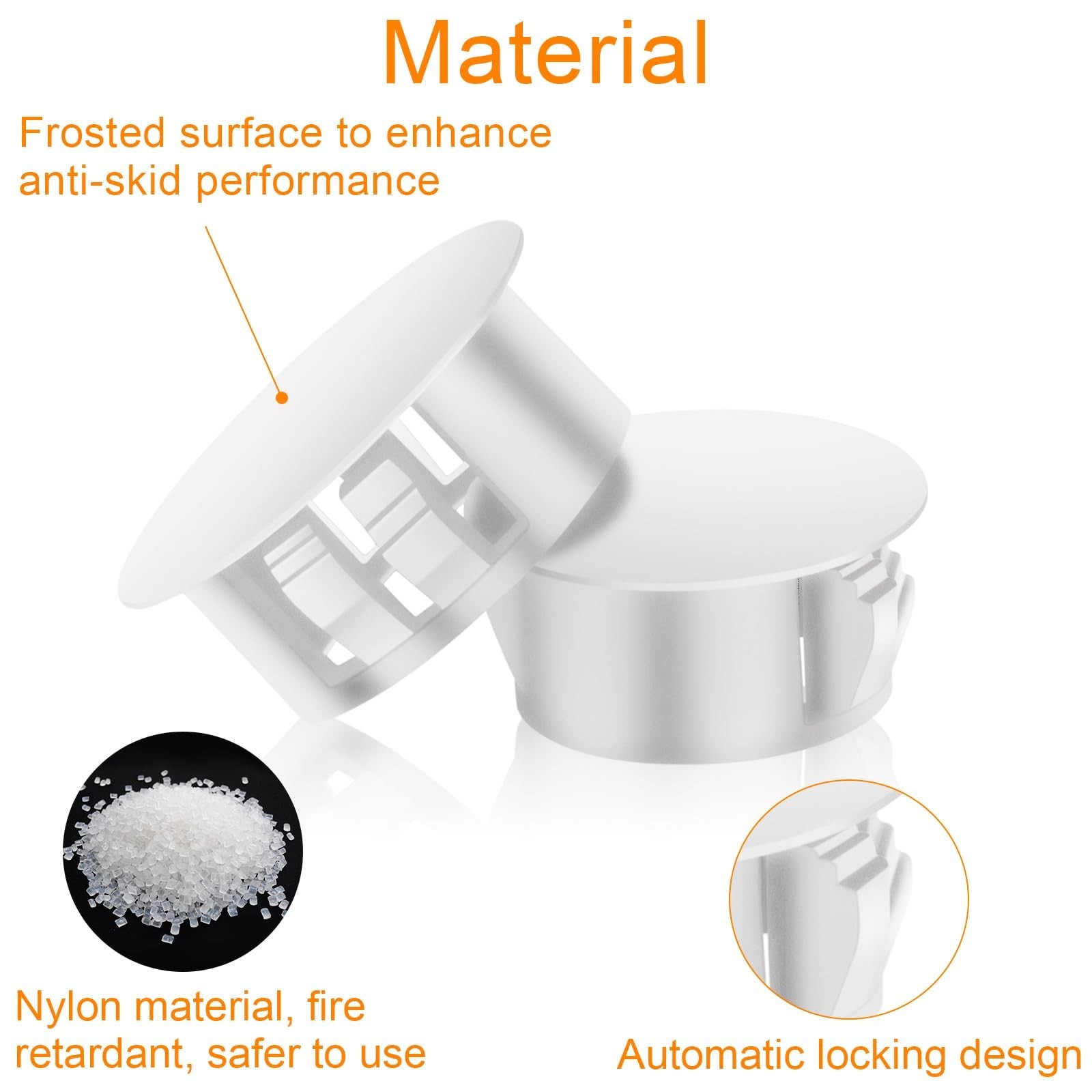 200Pcs White Nylon Hole Plug Set (9 Sizes: 1″, 7/8″, 3/4″, 5/8″, 1/2″, 3/8″, …