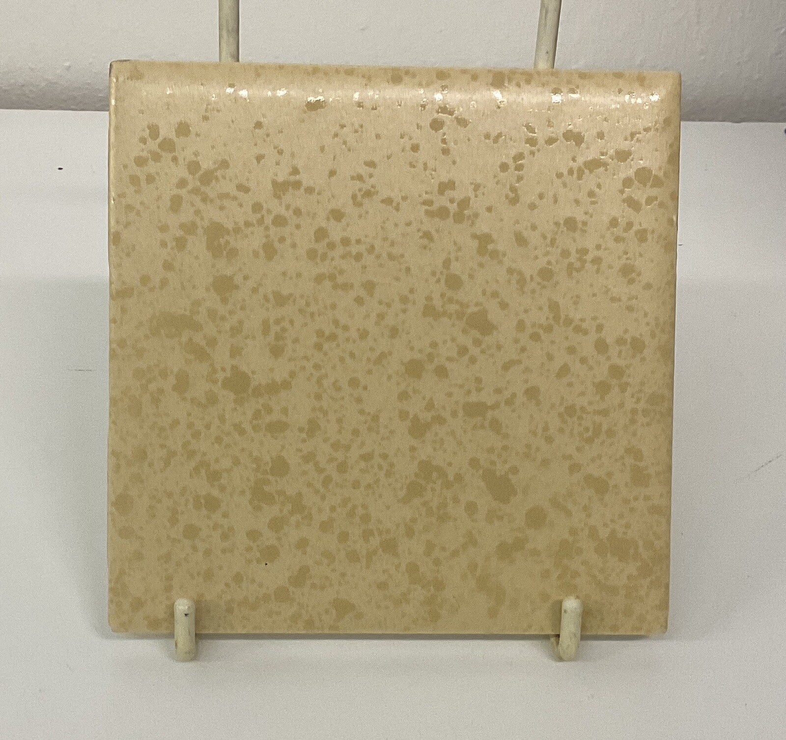 Vintage Yellow/Gold Mottled Made In U.S.A 4 1/4 Tile Unused