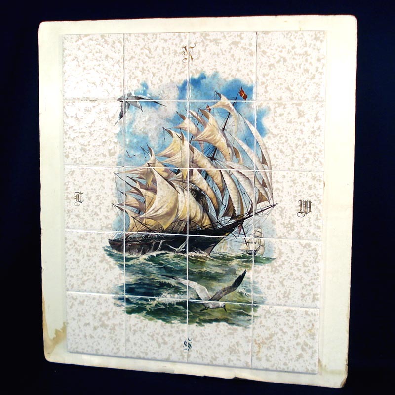 Sailing Ship Mural Tile Backsplash Insert