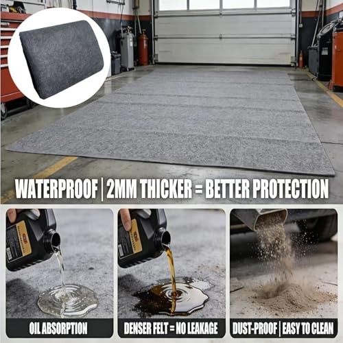 Golf Cart Garage Floor Mat 110in x 59in | Waterproof, Oil Absorbent, Anti-Slip