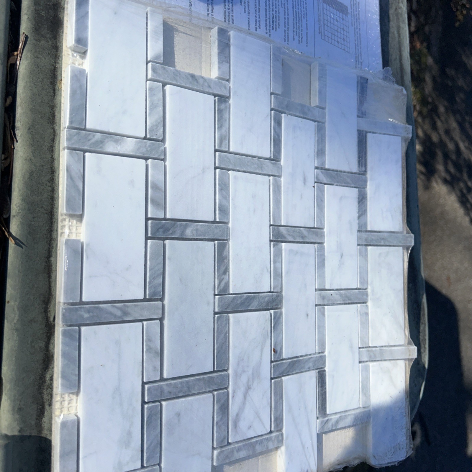 Lot of 2 /12×12” Brick Marble Mosaics #0869360 Extras from remodel. #20-905
