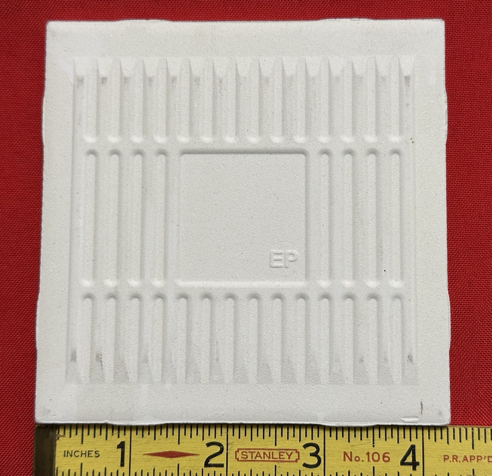 1 pc. Vintage White: 4-1/4″ Glossy Ceramic Tile from the 1990’s New Stock, USA