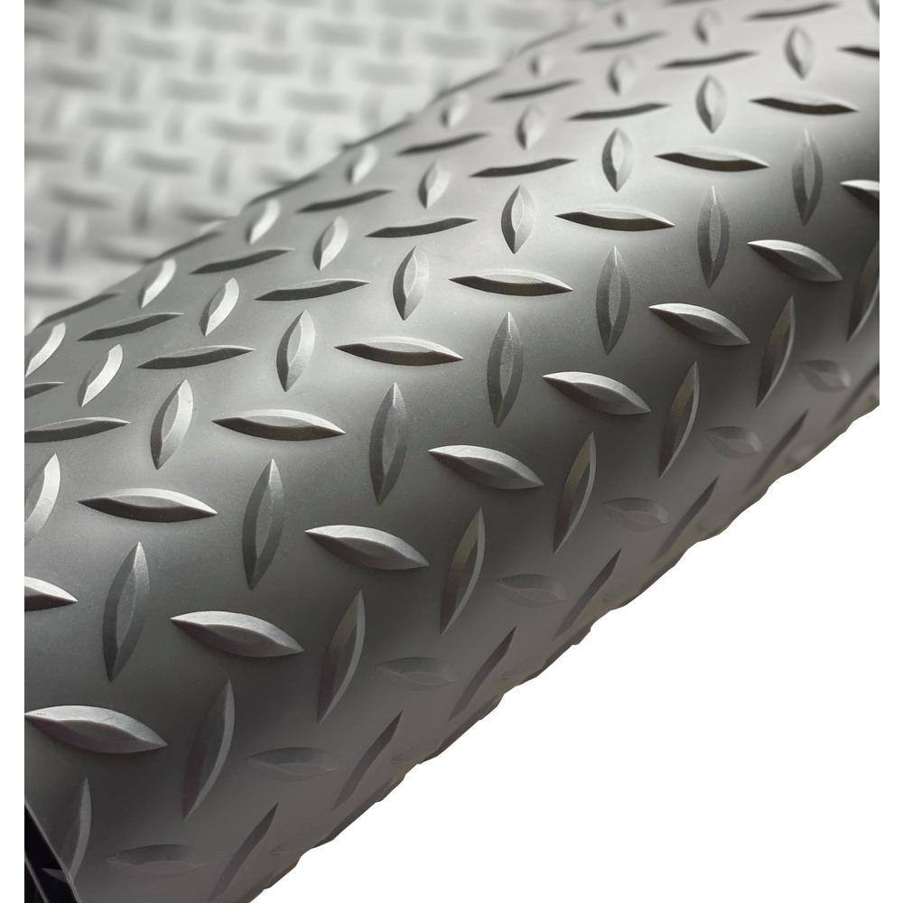 Diamond Tread 5 Ft. X 10 Ft. Slate Grey Commercial Grade Vinyl Garage Flooring C