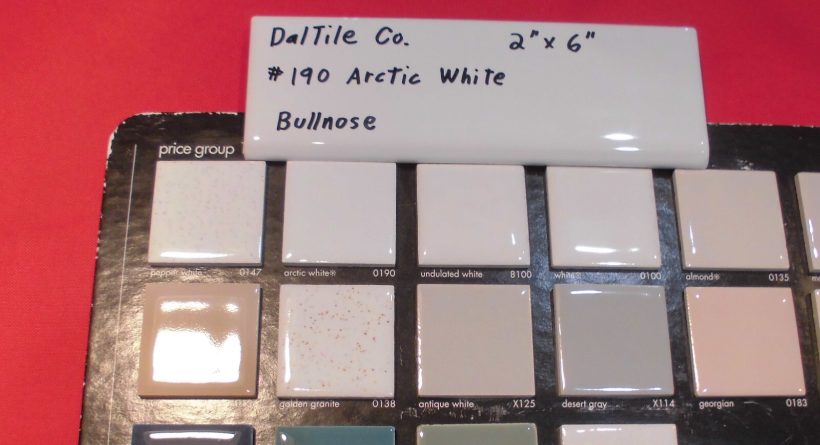 1 pc. Glossy Arctic White: 2″ X 6″ Bullnose Ceramic Tiles by Daltile, New Stock