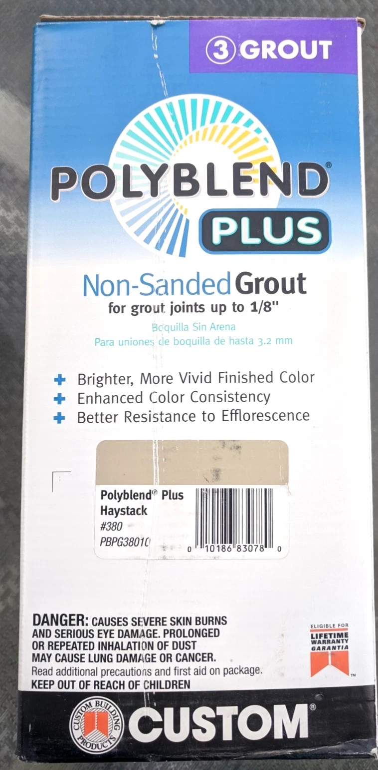 Custom Building Products PolyBlend Plus Non-Sanded HAYSTACK Grout 10 lbs #380