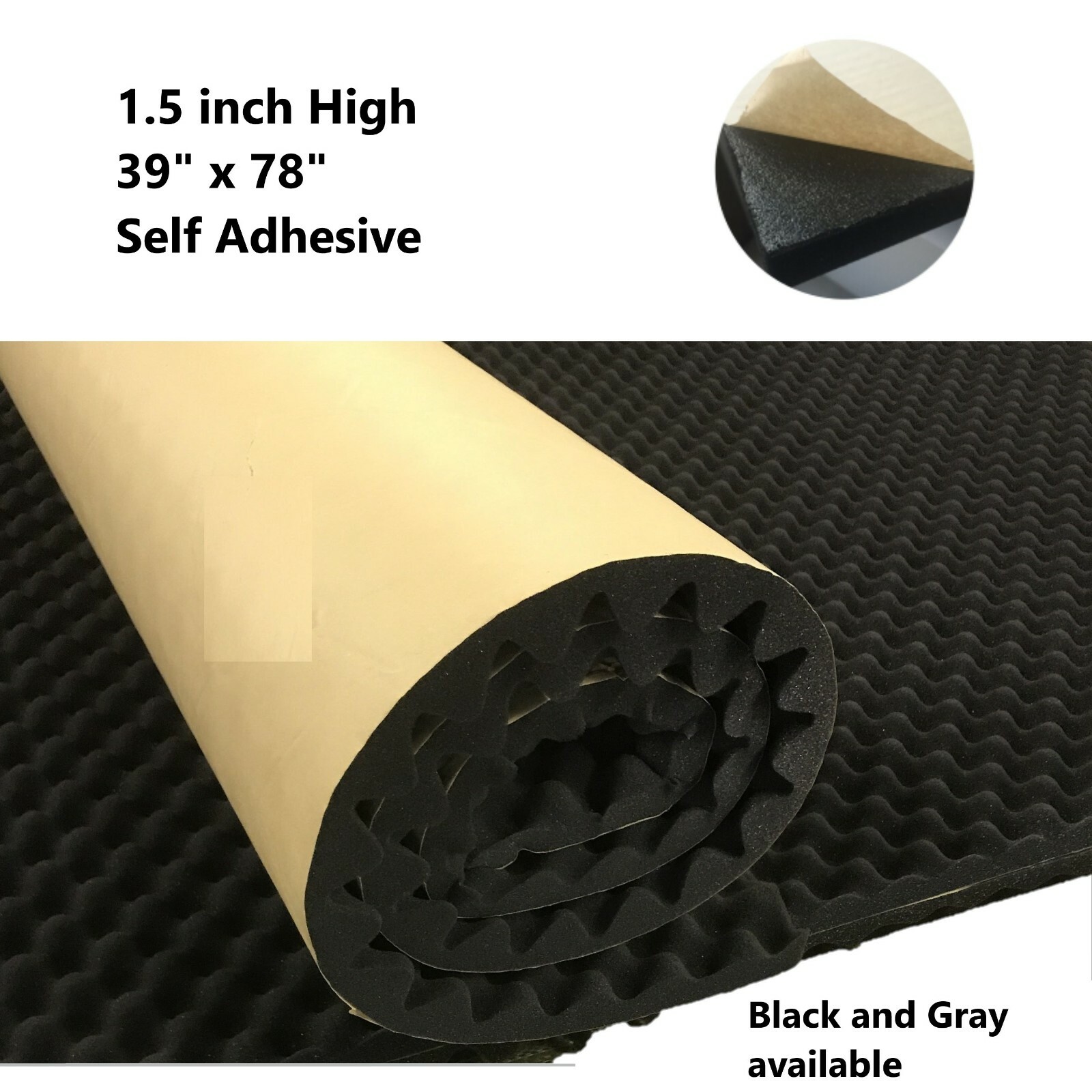 1.5″ thick Large Acoustic Foam Tile Wall Record Studio Soundproof Fire Resistant