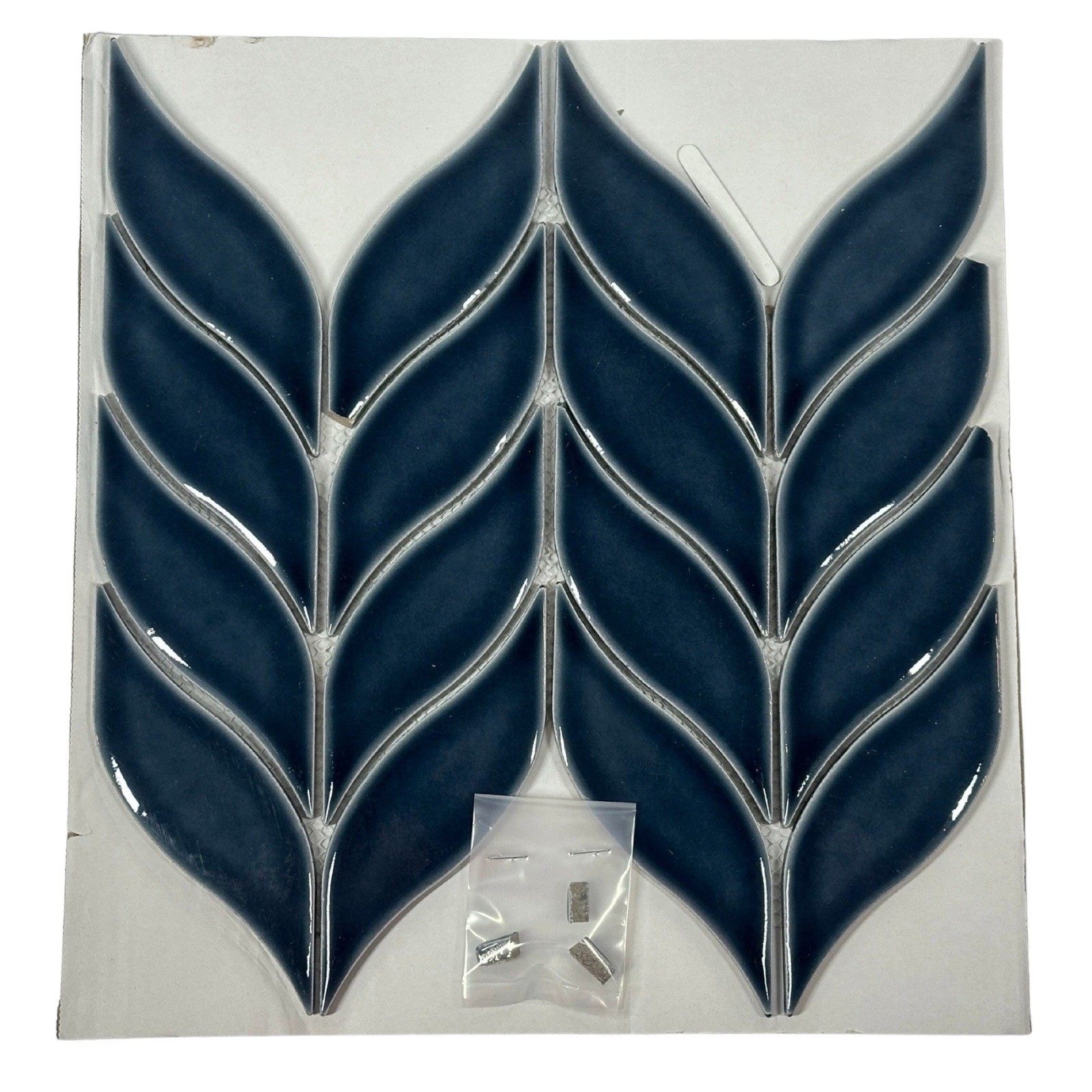 SOCI SSE-888 Winspear Navy Glossy Cambria Wall Tile Backsplash 10 Pack 11.5×12.5