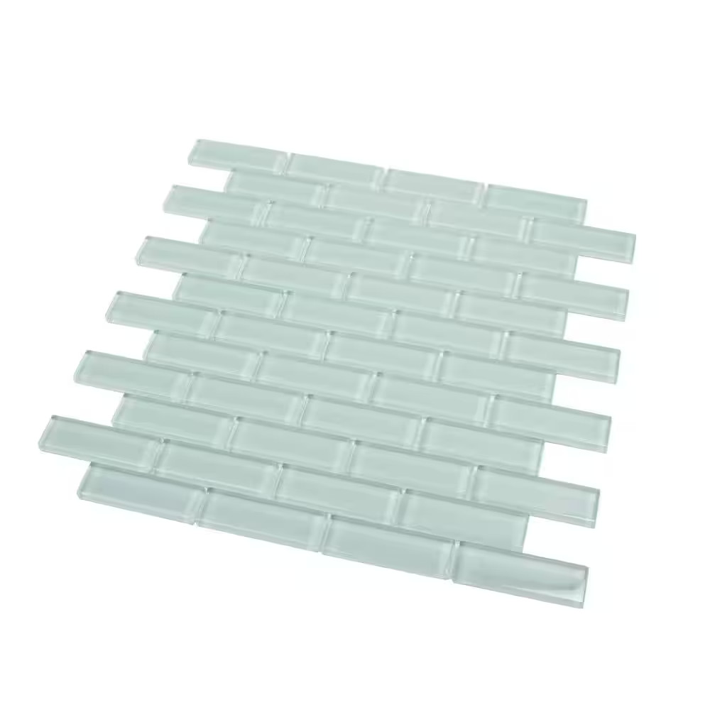 Aqua 11.9 In. X 11.9 In. Polished Glass Mosaic Tile (4.92 Sq. Ft./Case)