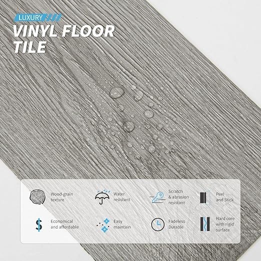 Art3d-A43207NA36 54 Sq.ft Peel and Stick Floor Tiles Vinyl Flooring. Brand New!