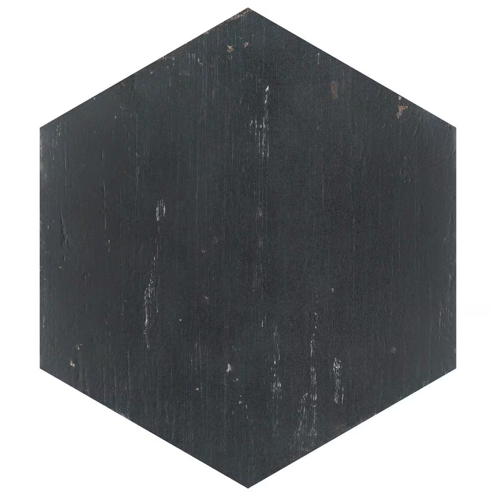 Retro Hex Nero 14-1/8 In. X 16-1/4 In. Porcelain Floor and Wall Tile (11.07 Sq.