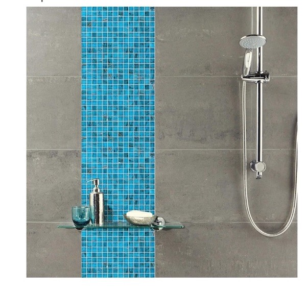 10pack Backsplash 11.5 sq.ft Azure Blue Glass Mosaic Tile for Bathroom, Pool,