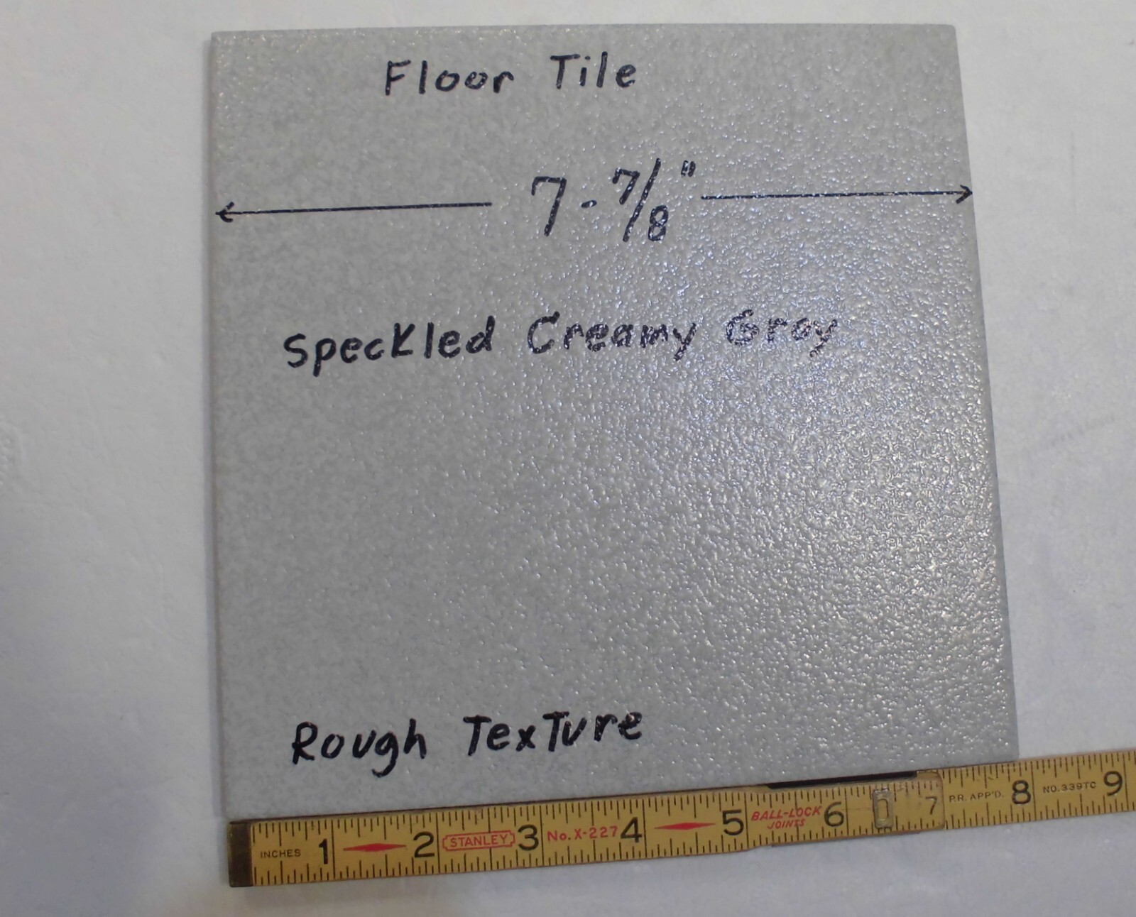 1 pc. Speckled Light Gray: 8″ Ceramic Floor Tile, American Olean, hint of blue