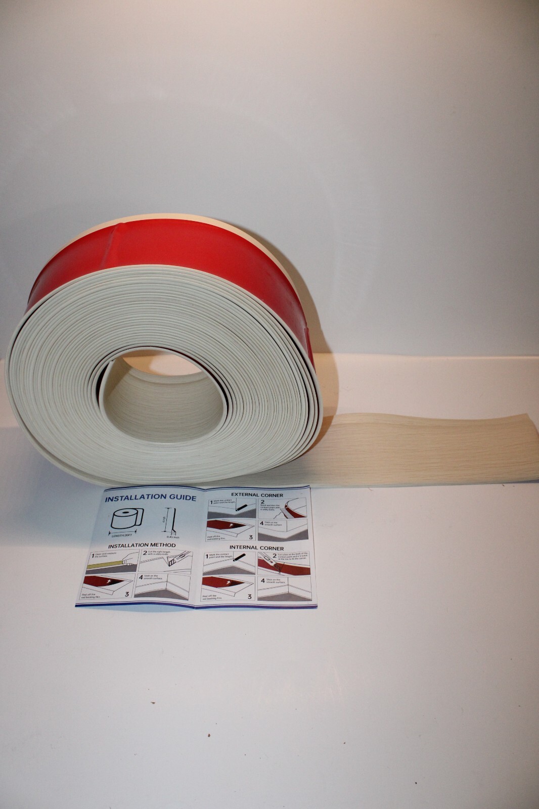 Vinyl Wall Base Baseboard Molding Trim 4″ Flexible Self Adhesive Rubber Wall Bas