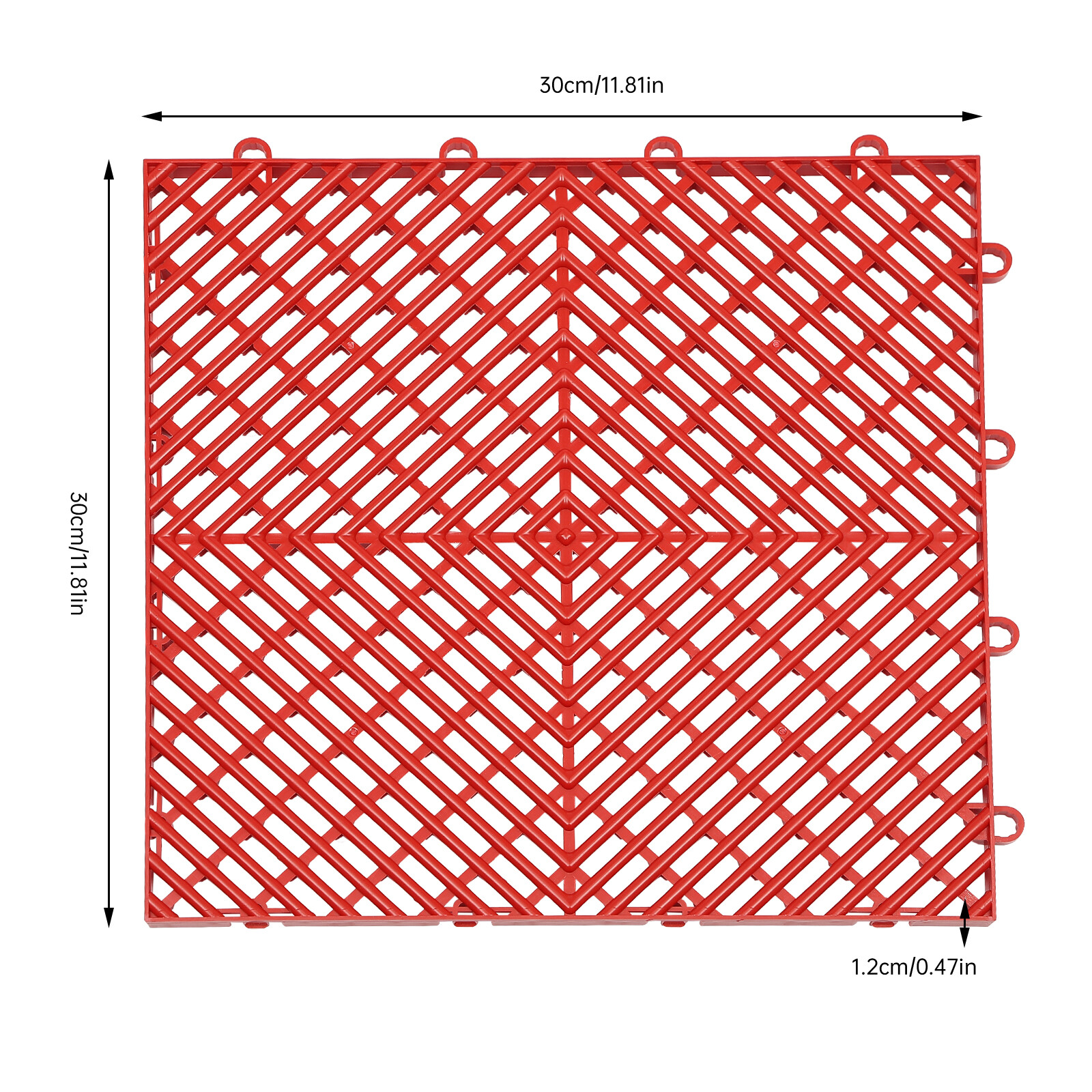 New Interlocking Garage Floor Tiles 25/55 PCS Deck 12″x12″ Snow Water Drainage