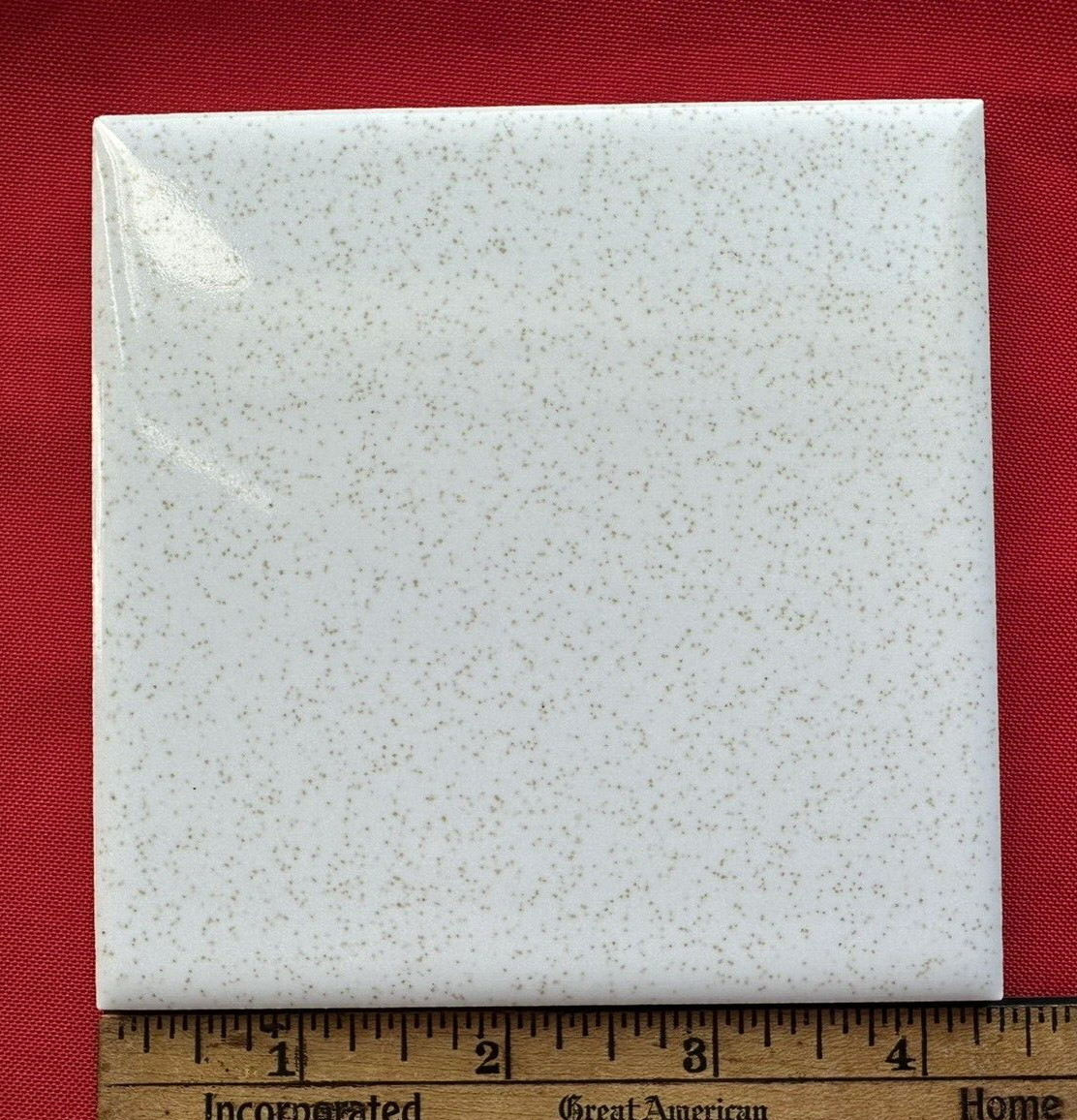 1 pc. Gold Dust: by Color Tile Co. 4-1/4″ Glossy Ceramic Tile: Made 1970’s-90’s