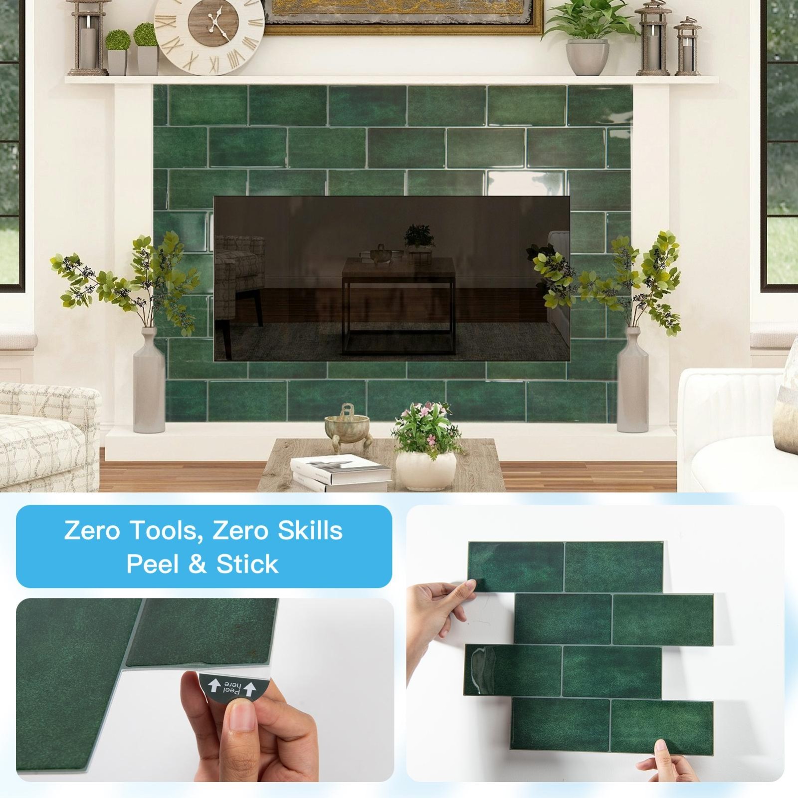 Art3d Peel and Stick Backsplash Subway Tiles, (14”x12” Thicker Version)