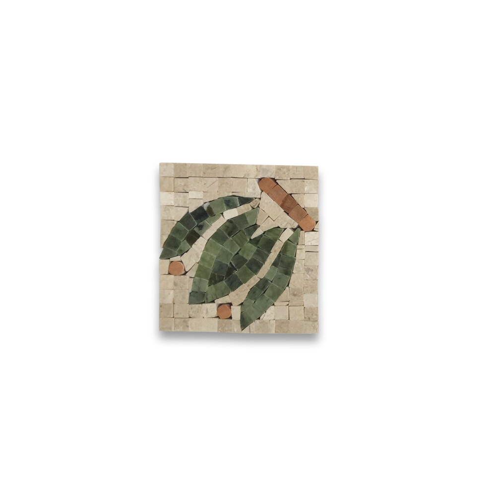 B0083CP Marble Mosaic Border Accent Tile Lily Crema Marfil 4.7×4.7 Polished