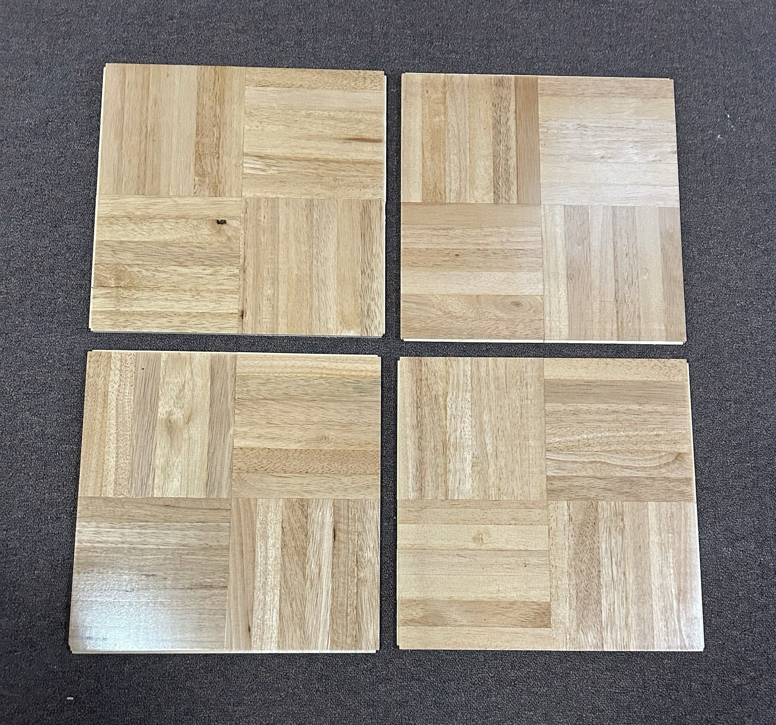 OakTree Hevea Parquet Hardwood Tile Flooring (10 Tiles/Package) CHESTNUT NEW!
