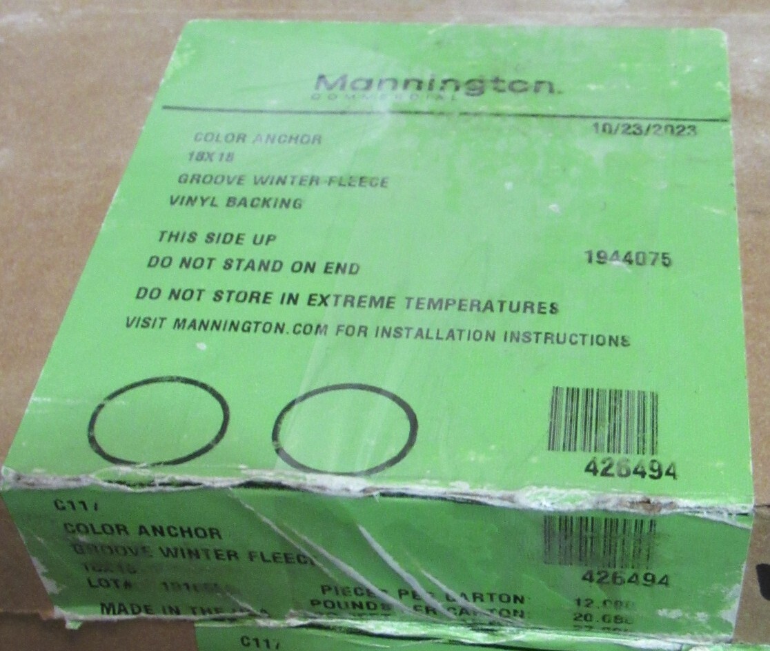 NEW Mannington Commercial Shaw 18×18″ LVT Luxury Vinyl Tile 1800 Sq Ft Glue Down