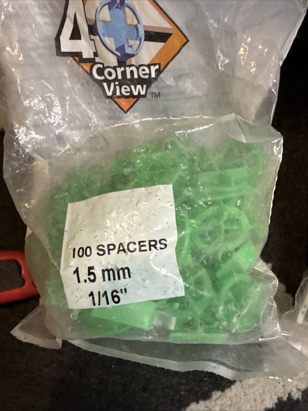 3 BAGS OF TILE SPACERS OF 1/4” & 1/8” & 1/16” Inch, 2 BAGS ARE OPEN & 1 SEALED