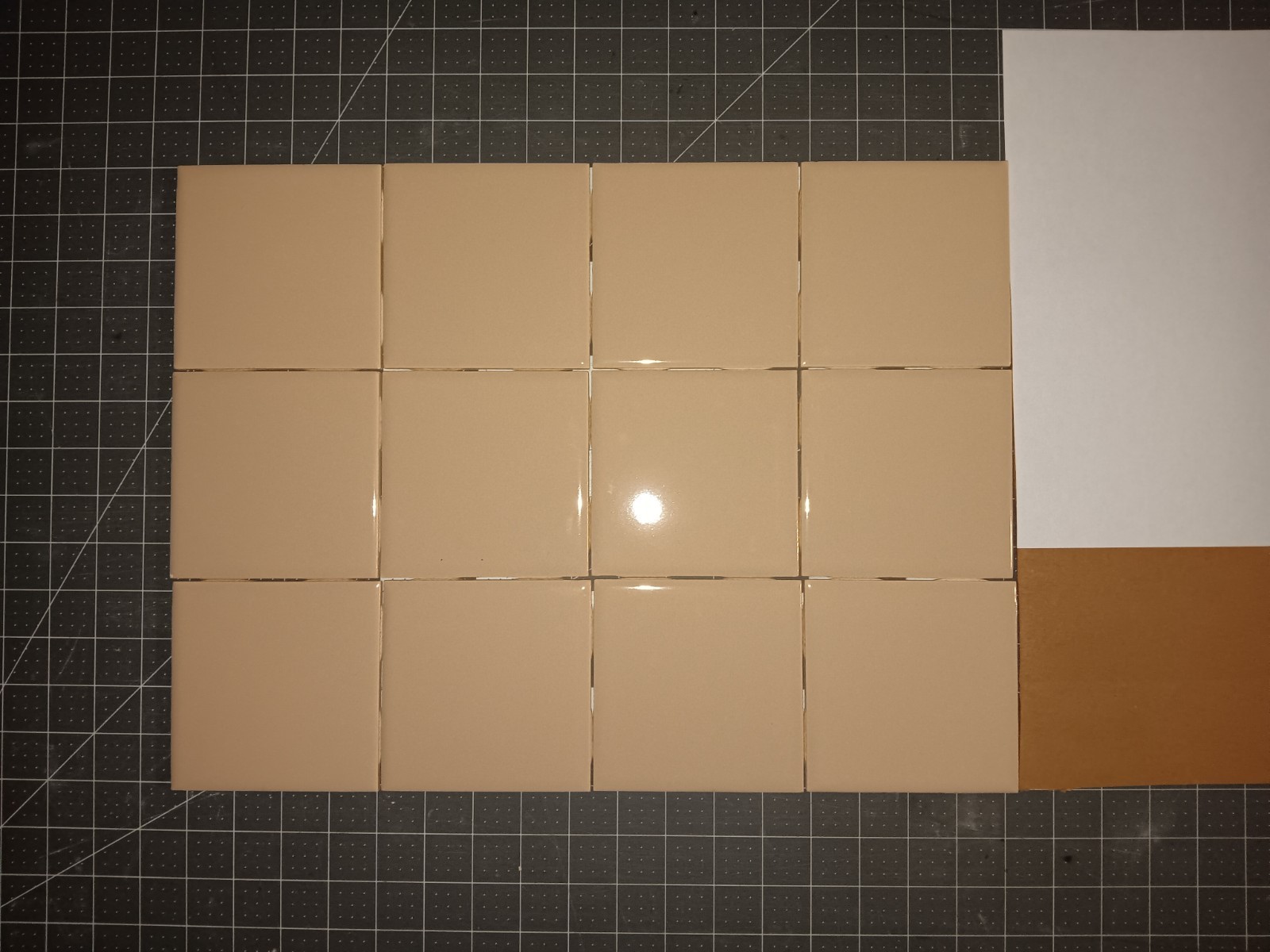 FAWN BEIGE Lot x 12 pcs. ROBERTSON Ceramic Tile Vintage MCM New Old Stock +MORE!
