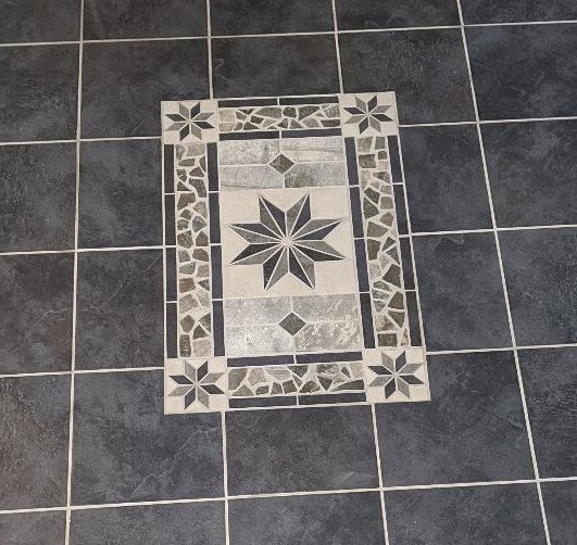 Custom made tile medallion & listello accents. Information Listing. Ebay store.