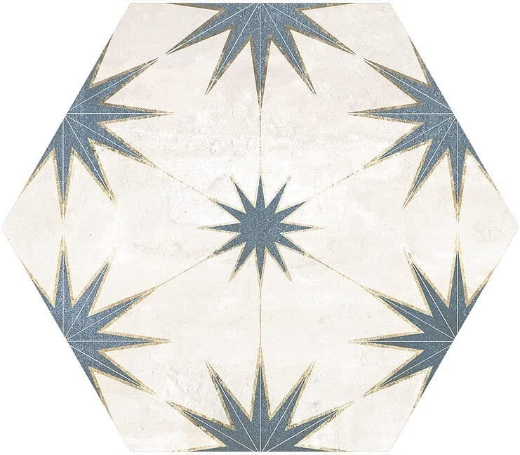 8X9 Lilya Hexagon European Hexagon Wall Floor Tile Indoor Outdoor (1 piece)