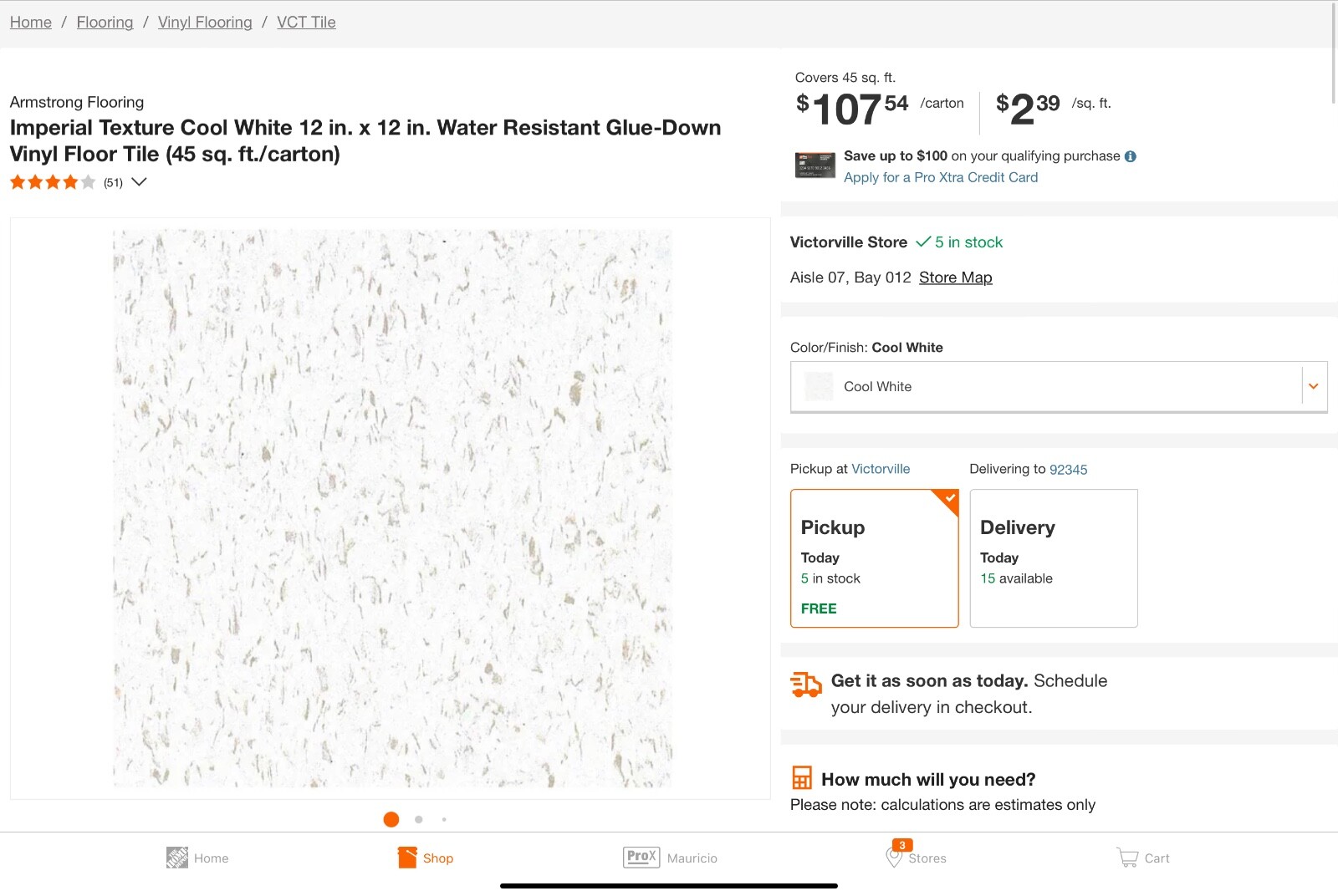 Armstrong Cool White and black and gray Standard Excelon Imperial Texture Vinyl
