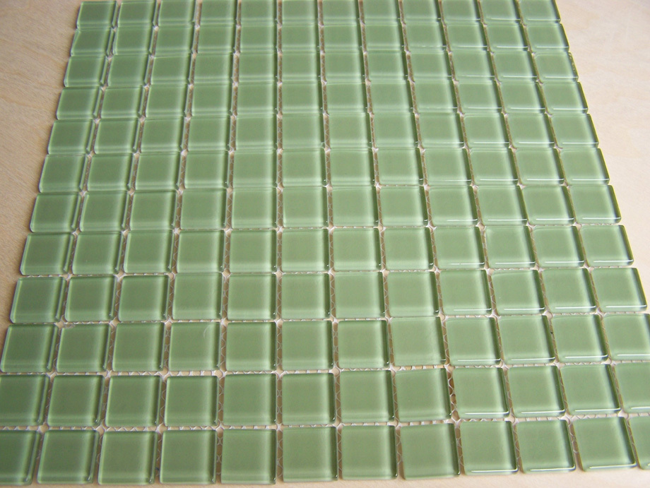 1″x1″ Crystal Glass Tile Mosaic Kitchen Backslash Bathroom Wall: green -12″x12″