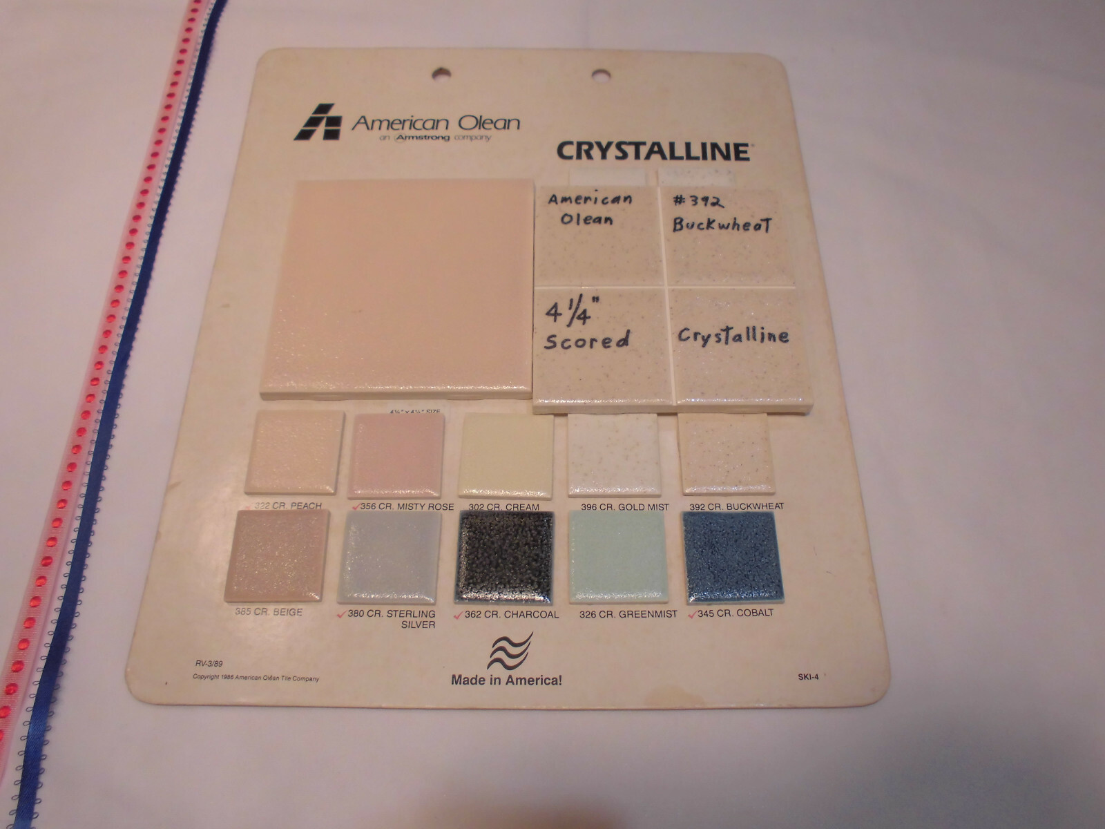 1 pc. *Buckwheat/Browns* 4-1/4″ Ceramic Tile; Scored Crystalline American Olean