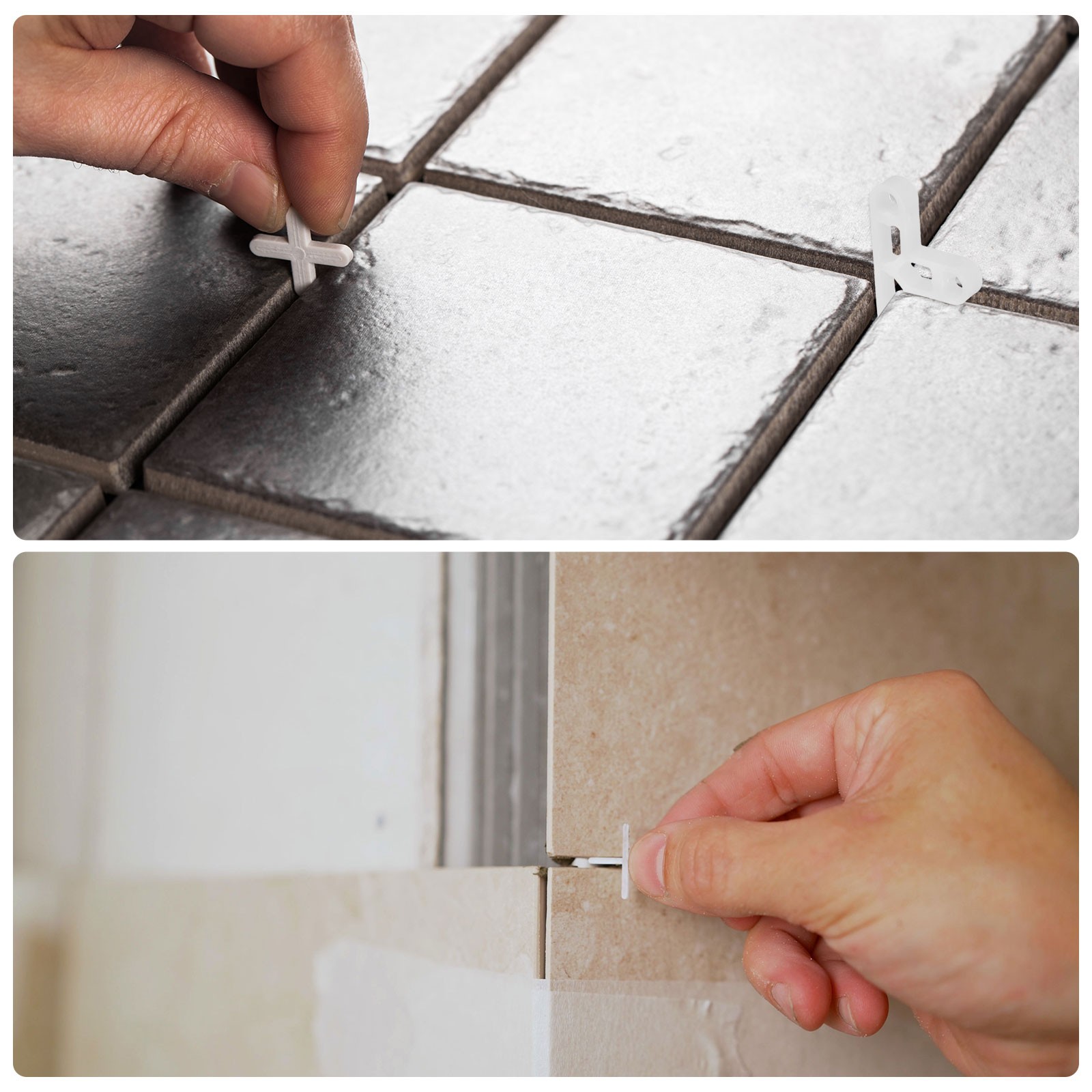 100Pcs Wall Floor Tile Plastic T-Shape Spacers Tiling Tools 10mm 3/8″ White