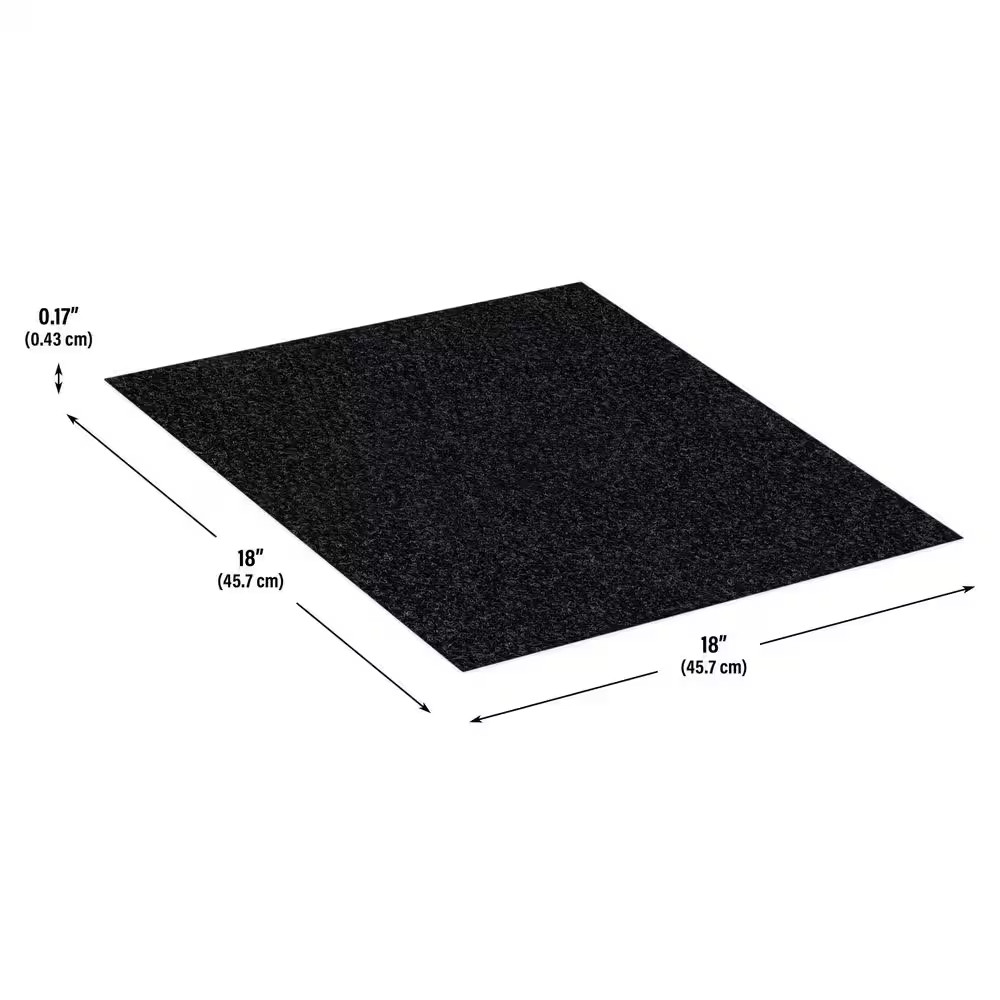 Boone Hobnail Black Residential 18 In. X 18 In. Peel and Stick Carpet Tile Squar