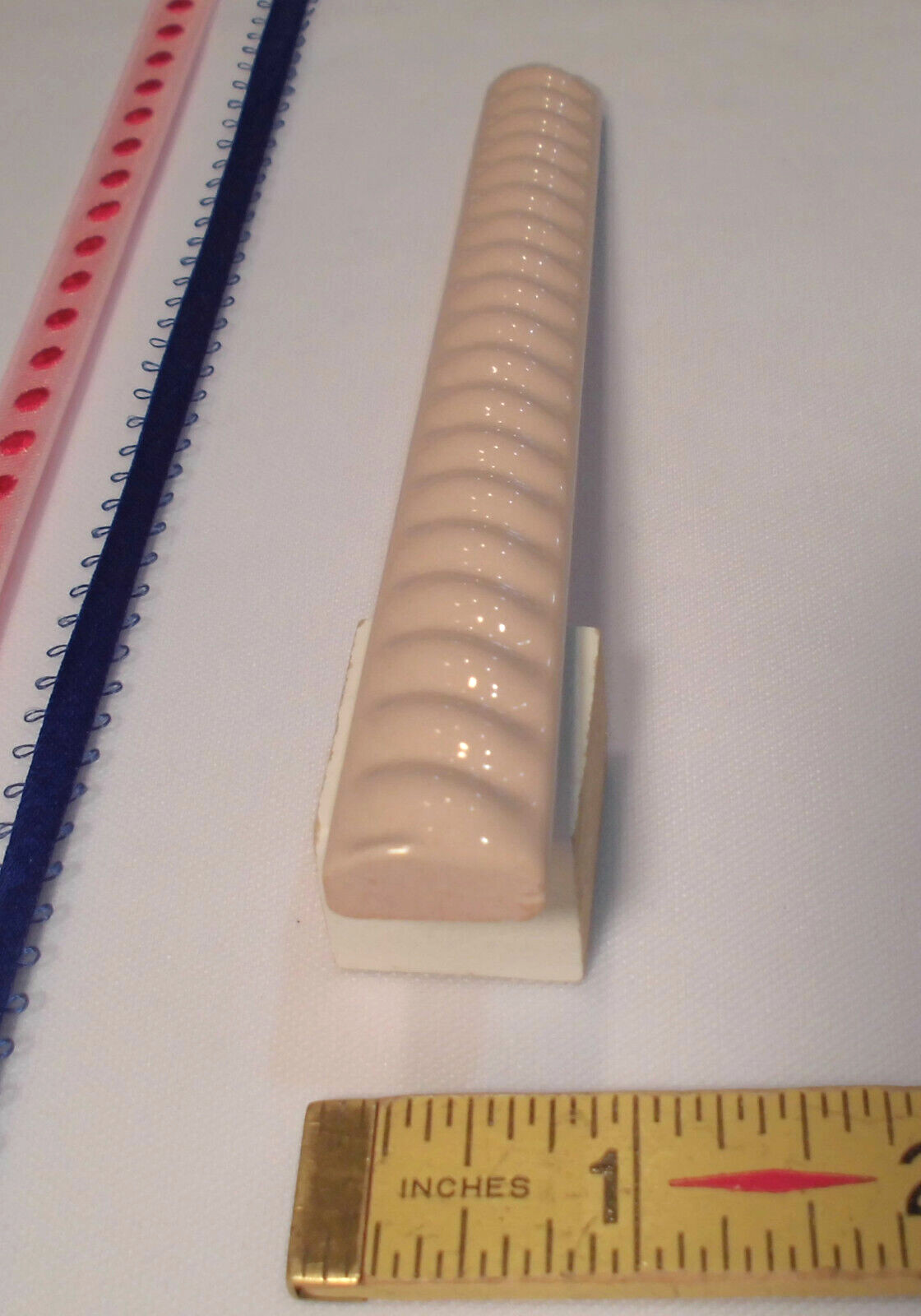 10 pcs. Misty Rose: Vintage Ceramic Liner-Pencil-Sizzle Tiles: 5/8″ X 6″ Rope
