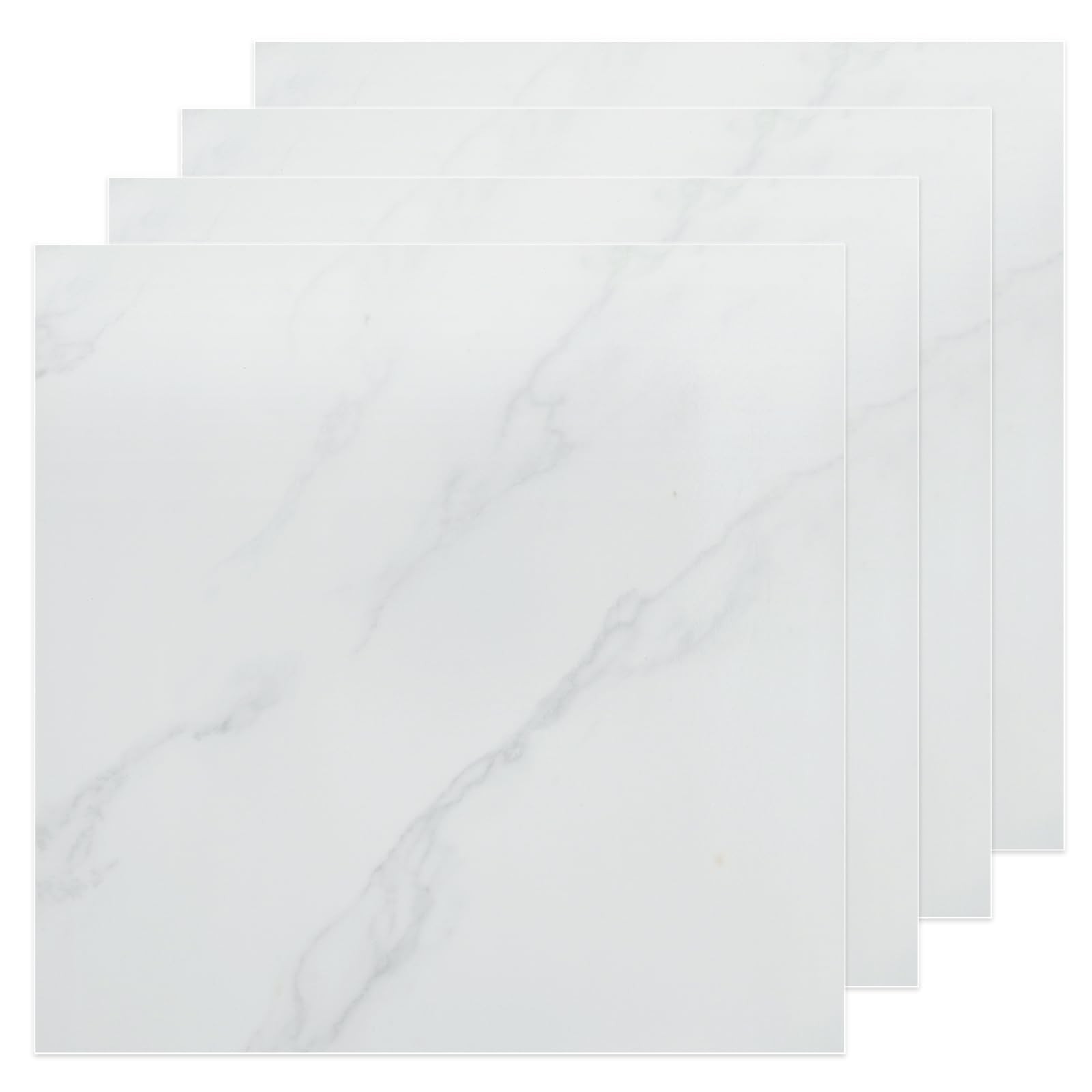 40 Sheet Vinyl Flooring 12×12 Inch Peel and Stick Floor Tile Waterproof White…