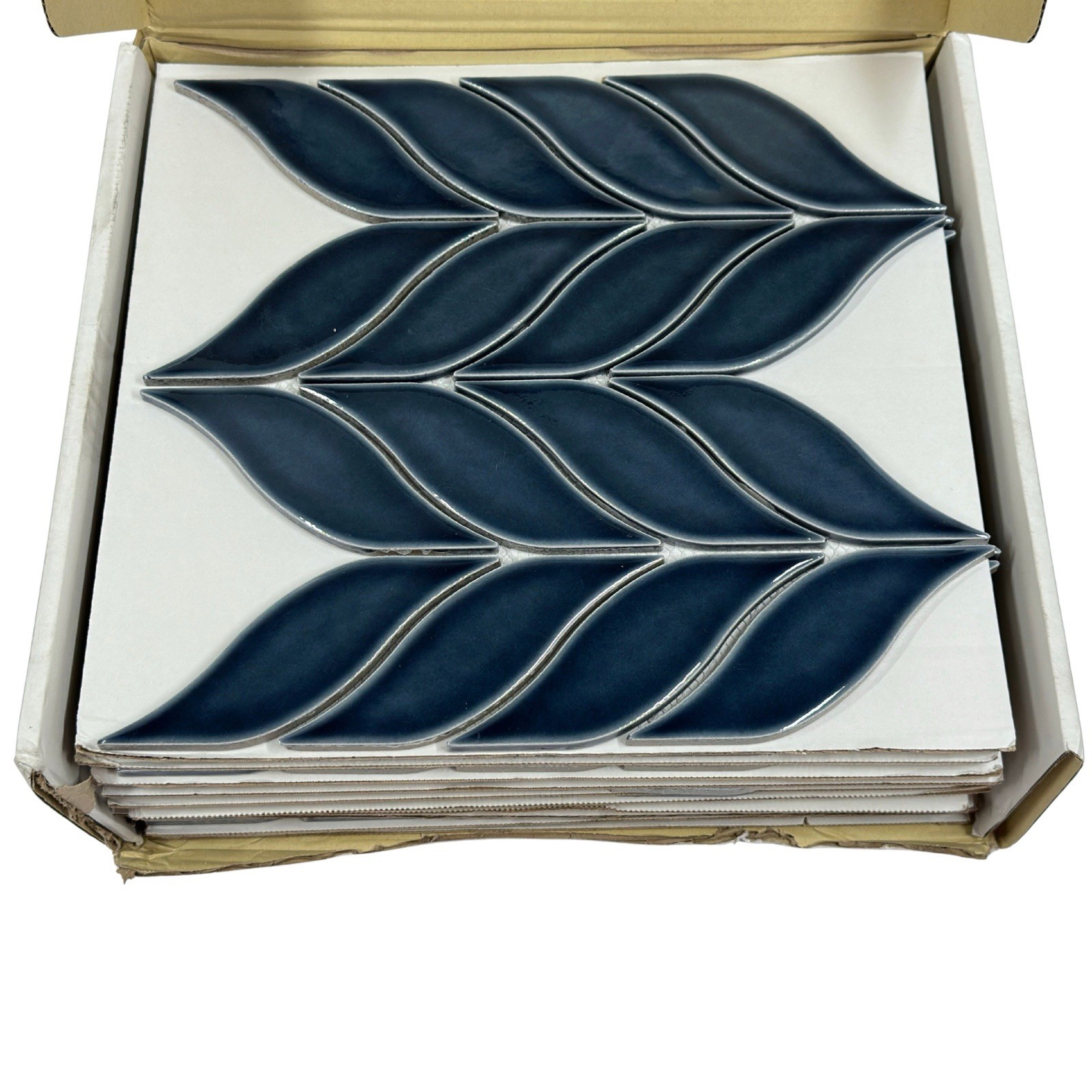 SOCI SSE-888 Winspear Navy Glossy Cambria Wall Tile Backsplash 10 Pack 11.5×12.5
