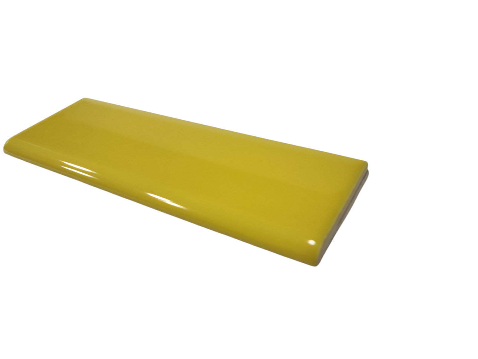 Sunflower Yellow Ceramic Tile Bullnose Backsplash Curved Edge Subway Trim