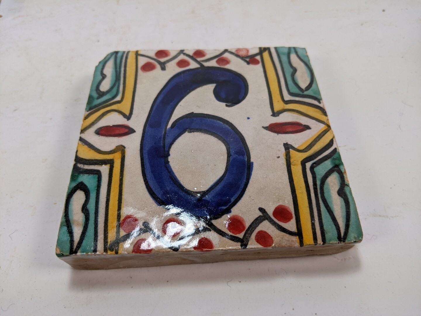 Moroccan Zellige House Number Tiles Number 6 Six 10cm/4 Inches
