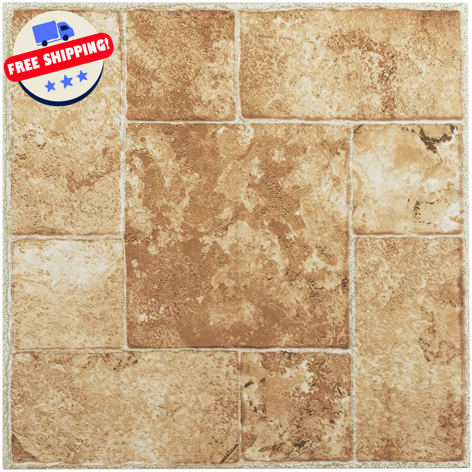 Vinyl Floor Tiles Peel & Stick Self Adhesive Flooring 12×12, 45 Tiles – 45 sq ft